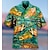 cheap Men&#039;s Camp Shirts-Men&#039;s Shirt Summer Hawaiian Shirt Car Graphic Prints Vintage Turndown White Yellow Light Green Black / Brown Army Green Casual Hawaiian Short Sleeve Print Button-Down Clothing Apparel Tropical