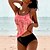 cheap Women&#039;s Swimwears-Women&#039;s Swimwear Tankini 2 Piece Normal Swimsuit 2 Piece Printing Polka Dot Pink Blue Purple Tank Top Bathing Suits Sports Beach Wear Summer