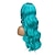 abordables Pelucas para disfraz-Amor ombre pelucas verdes azuladas largo rizado ondulado verde azulado parte lateral peluca 2 tonos raíces oscuras sintético fiesta diaria pelucas cosplay para mujeres