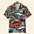 levne pánské táborové košile-Pánské Košile Havajská košile Auto Grafické tisky Přehnutý Rubínově červená Vodní modrá Fialová Trávová zelená Ležérní Havajské Krátký rukáv Tisk Tlačítko dolů Oblečení Tropický vzhled Módní Havajsk