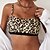 preiswerte Bikini-Sets-Damen Badeanzug Bikinis Normal Bademode Leopard 2 Teile Print Beige Badeanzüge Strandbekleidung Sommer Sport
