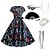 cheap Historical &amp; Vintage Costumes-Retro Vintage Swing Dress Flare Dress Women&#039;s Costume Vintage Cosplay Party Daily Wear 1 Bracelet
