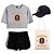 cheap Everyday Cosplay Anime Hoodies &amp; T-Shirts-4 Piece Wednesday Addams Printed Shorts Crop Top Baseball Caps Canvas Tote Bags Set Nevermore Academy Tee T-Shirt Shorts Co-ord For Women&#039;s Adults&#039; Outfits Matching Casual Daily Running Gym Sports