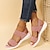 billige Sandaler til kvinner-kilesandaler for kvinner pluss størrelse ensfarget sommer strand åpen tå sporty avslappet minimalisme elastisk stoff strikk vin svart rosa