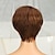 abordables Pelucas naturales de malla-Pelucas de corte pixie bob corto natural para mujeres negras cabello humano de color liso con flequillo cabello brasileño natural