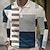 billiga pikétröja för män-Herr POLO Shirt Våffelpikétröja Golftröja Grafisk Nedvikt Svart Vit Gul Blå Dammig blå 3D-tryck Gata Dagligen Långärmad 3D Button-Down Kläder Mode Ledigt Andningsfunktion Bekväm