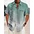 cheap Men&#039;s Shirts-Men&#039;s Shirt Summer Hawaiian Shirt Gradient Graphic Prints Leaves Turndown Green Outdoor Street Short Sleeves Button-Down Print Clothing Apparel Linen Tropical Fashion Hawaiian Designer