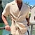 cheap Cotton Linen Shirt-Men&#039;s Cotton Linen Shirt White Cotton Shirt Summer Shirt Beach Shirt Black White Khaki Short Sleeve Plain Lapel Spring &amp; Summer Hawaiian Holiday Clothing Apparel Pocket
