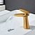 cheap Classical-Waterfall Bathroom Sink Mixer Faucet, Monobloc Washroom Basin Taps Single Handle One Hole Deck Mounted with Hot and Cold Water Hose