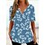 cheap Tees &amp; Tank Tops-Women&#039;s T shirt Tee Yellow Blue Purple Floral Button Print Short Sleeve Holiday Weekend Basic Round Neck Regular Floral Painting S