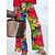 cheap Women&#039;s Jumpsuits-Women&#039;s Playsuit Patchwork High Waist Floral Off Shoulder Elegant Going out Weekend Loose Fit 3/4 Length Sleeve Red XS S M Summer