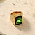 זול תכשיטים, שרשראות וטבעות לגברים-טבעת אמרלד בגזרת 14K צהוב מצופה זהב אמרלד מדומה טבעת אבן רובי אדומה בגודל 9