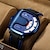 voordelige Mechanische Horloges-winnaar transparant diamant mechanisch horloge blauw roestvrij staal skelet horloge topmerk luxe zakelijke lichtgevende mannelijke klok