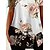 cheap Women&#039;s Tops-Women&#039;s T shirt Tee Black White Pink Floral Striped Print Short Sleeve Casual Holiday Basic Square Neck Regular Floral S
