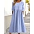 cheap Super Sale-Women&#039;s Casual Dress Cotton Dress Swing Dress Cotton Midi Dress Outdoor Daily Basic Casual Pocket Smocked Crew Neck Summer Spring Half Sleeve Loose Fit 2023 Light Blue Black White Pure Color S M L XL