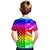 Недорогие 3d футболки мальчика-Красочные детские футболки с короткими рукавами с двойным заклинанием, модные разноцветные рубашки с 3D-принтом для мальчиков и девочек