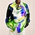 cheap Men&#039;s Graphic Shirts-Portrait Of Woman Mens Graphic Shirt Abstract Turndown Lake Blue Yellow Red Green 3D Print Outdoor Street Long Sleeve Button Clothing Apparel Painting Colorful Casual Cotton Button-Down