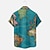 billige hawaiianske skjorter i revers til mænd-Herre Skjorte Hawaii skjorte Kort Grafiske tryk Årgang Flamme Aftæpning Blå Lilla Kakifarvet Lyseblå udendørs Gade Kort Ærme Trykt mønster Knap ned Tøj Mode Designer Afslappet Blødt