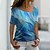 cheap T-shirts &amp; Blouses-Women&#039;s T shirt Tee Pink Blue Purple Graphic Print Short Sleeve Daily Weekend Basic V Neck Regular Abstract Painting S