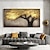ieftine Picturi Florale/Botanice-pictura in ulei pictata manual arta perete pictura abstracta copac de aur panza decor decor cadru intins gata de atarnat