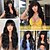 cheap Synthetic Wig-Black Wig with Bangs Long Black Wavy Wigs for Women Synthetic Wigs Natural Black Curly Hair Wig for Girls Daily Party Use