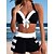 저렴한 비키니 세트-여성용 수영복 보통 비키니 수영복 컬러 블럭 2개 블랙 수영복 여름 스포츠