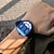 preiswerte Mechanische Uhren-Sieger transparenter Diamant mechanische Uhr blau Edelstahl Skelettuhr Top-Marke Luxusgeschäft leuchtende männliche Uhr