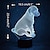 cheap Décor &amp; Night Lights-3D Dog Animal Lamp Night Light Remote Control Power Touch Table Desk Optical Illusion Lamps 7 Color Changing Lights Home Decoration Xmas Birthday Gift