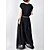 cheap Women&#039;s Jumpsuits-Women&#039;s Jumpsuit Mesh Solid Color Crew Neck Holiday Street Daily Regular Fit Short Sleeve Black One-Size Summer
