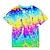 رخيصةأون قمصان الصبي 3D-تي شيرت بأكمام قصيرة للأطفال متعدد الأحبار بألوان قوس قزح قمصان ملونة مطبوعة ثلاثية الأبعاد للأولاد والبنات
