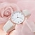 baratos Relógios Quartz-1 peça de relógio de quartzo com mostrador redondo &amp; 1pc pulseira relógios femininos sofisticados joias relógios femininos sofisticados e elegantes
