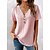 cheap Tees &amp; T Shirts-Women&#039;s T shirt Tee Pink Button Lace Trims Plain Daily Weekend Short Sleeve V Neck Basic Regular S