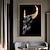 abordables Impressions d&#039;Animaux-Cornes en métal doré taureau crâne statue art toile peinture affiches et impressions mur art photos pour salon décoration murale