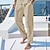tanie lniane spodnie-Męskie Lniane spodnie Spodnie Letnie spodnie Spodnie plażowe Ściągana na sznurek Elastyczny pas Równina Komfort Oddychający Na zewnątrz Codzienny Wyjściowe Mieszanka len / bawełna Moda Moda miejska