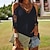 cheap Blouses &amp; Shirts-Women&#039;s Shirt Blouse Black White Navy Blue Lace Plain Casual Short Sleeve V Neck Basic Regular S
