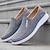 cheap Men&#039;s Slip-ons &amp; Loafers-Men&#039;s Loafers &amp; Slip-Ons Slip-on Sneakers Walking Classic Casual Outdoor Daily Canvas Breathable Loafer Coffee Gray Striped Spring Fall