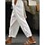 cheap Casual Pants-Women&#039;s Pants Trousers Linen / Cotton Blend White Fashion Casual Weekend Ankle-Length Comfort Plain S M L XL 2XL