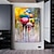 economico Ritratti-40 * 60 cm / 60 * 90 cm pittura a olio fatta a mano su tela decorazione della parete la folla con ombrelli colorati per la decorazione domestica cornice allungata pittura appesa