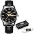 זול שעוני קוורץ-גברים קווארץ פאר עסקים שעון יד אנלוגי זורח לוח שנה שבוע תאריך עמיד במים דמוי עור שעון