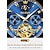 billige Mekaniske ure-olevs mænd mekanisk ur kalender luksus vandtæt mode automatisk selvoptrækkende månefase lysende rustfrit stål rem ur