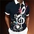 voordelige 3D-ritspolo-Voor heren POLO Shirt Polo met rits Golfshirt Grafische prints Muziek Opmerkingen Strijkijzer Zwart Wijn Marineblauw Groen Buiten Straat Korte Mouw Afdrukken Vetoketju Kleding Modieus Ontwerper