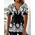 cheap Women&#039;s Tops-Women&#039;s T shirt Tee Black White Blue Graphic Floral Button Print Short Sleeve Casual Basic Round Neck Regular Floral S