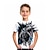 baratos camisetas 3d menino-T-shirt de manga curta impressa com padrão de letra da moda Camisas coloridas impressas em 3D da moda para meninos e meninas