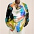 cheap Men&#039;s Graphic Shirts-Portrait Of Woman Mens Graphic Shirt Abstract Turndown Lake Blue Yellow Red Green 3D Print Outdoor Street Long Sleeve Button Clothing Apparel Painting Colorful Casual Cotton Button-Down