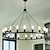 preiswerte Kronleuchter-LED-Kronleuchter schwarz auf Rädern 20-Licht-großer runder rustikaler ländlicher Kronleuchter industrielle Leuchte für Esszimmer Wohnzimmer Kücheninsel Foyer Flur
