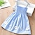 cheap Kids&#039;-Kids Girls&#039; Dress Plaid Flower Sleeveless School Outdoor Ruched Adorable Sweet Cotton Summer Dress Summer Spring 3-6 Y Blue daisy Red daisy With Children&#039;s Colored Hair Loop