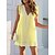 cheap Casual Dresses-Women&#039;s Casual Dress Plain Summer Dress Plain Dress V Neck Lace Ruffle Mini Dress Daily Holiday Fashion Modern Loose Fit Sleeveless White Yellow Pink Summer Spring S M L XL XXL
