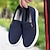 billiga Slip-ons och loafers till herrar-Herr Tofflor och Slip-Ons Slip-on sneakers Promenad Klassisk Ledigt Utomhus Dagligen Kanvas Andningsfunktion Loafers Svart Blå Slogan Höst