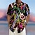 voordelige Hawaiiaanse reversoverhemden voor heren-Voor heren Overhemd Hawaiiaans overhemd Grafische prints Muziek Gitaar Rock-&#039;n-roll Strijkijzer Abrikoos Geel blauw Groen Regenboog Buiten Straat Korte Mouw Afdrukken Kleding Modieus Streetwear