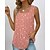 cheap Tees &amp; Tank Tops-Women&#039;s Tank Top Red Blue Green Polka Dot Striped Print Sleeveless Daily Weekend Basic Square Neck Regular Painting S
